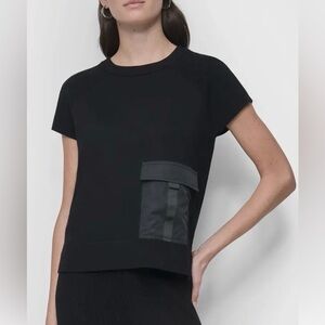 Satin Pocket Short Sleeve Sweater
DKNY